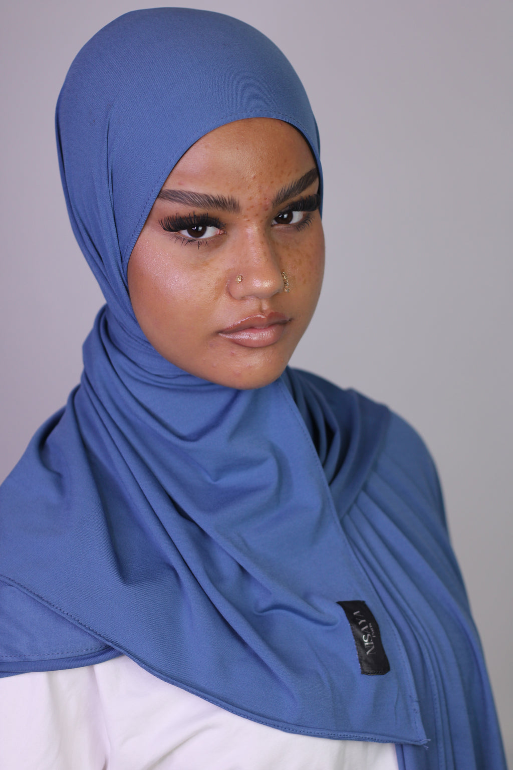 Le Hijab Jersey Premium bleu denim